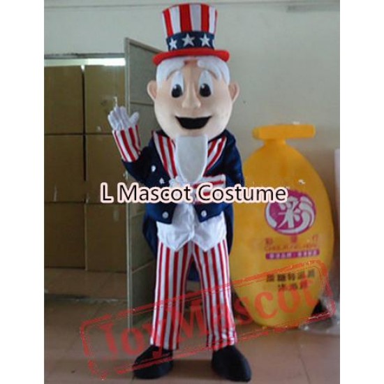 Adult American Old Man Magician Mascot Costume