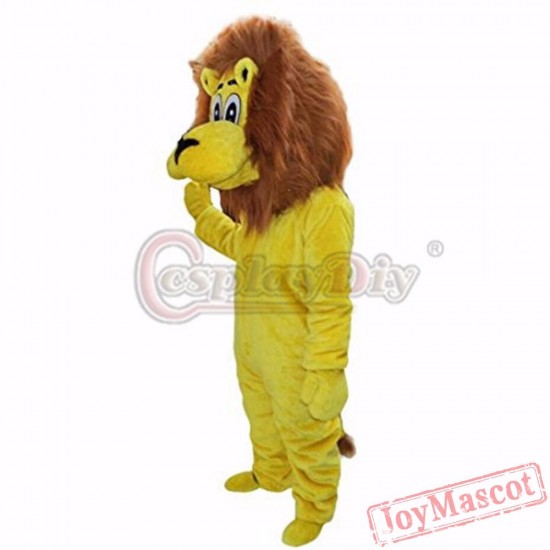 Animal Yellow Lion Plush Adult Mascot Costume For Christmas