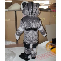 Gray Furry Cat Mascot Costume