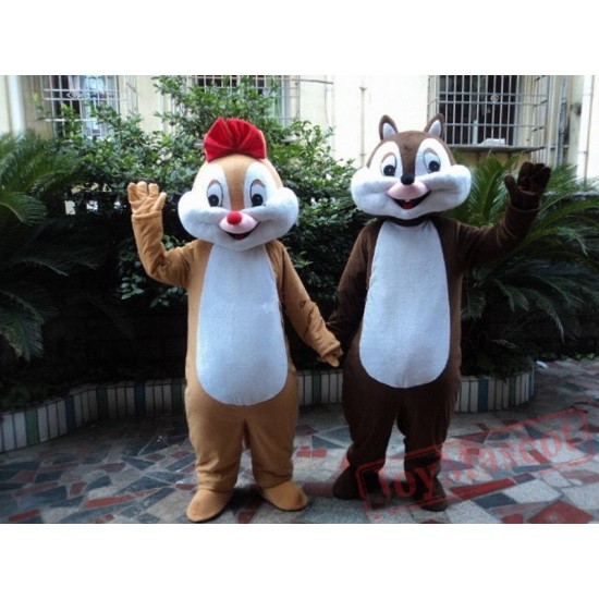 Chip & Dale Chipmunk Squirrel Mascots Costume