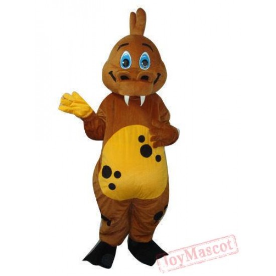 Brown Dinosaur Mascot Costume