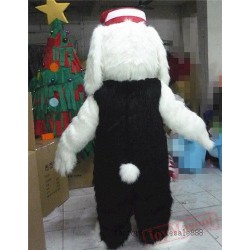 Long Fur white Dog Mascot Costume