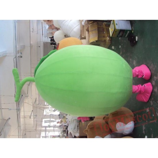 Adult Cartoon Character Green Happy Bean Mascot Costume