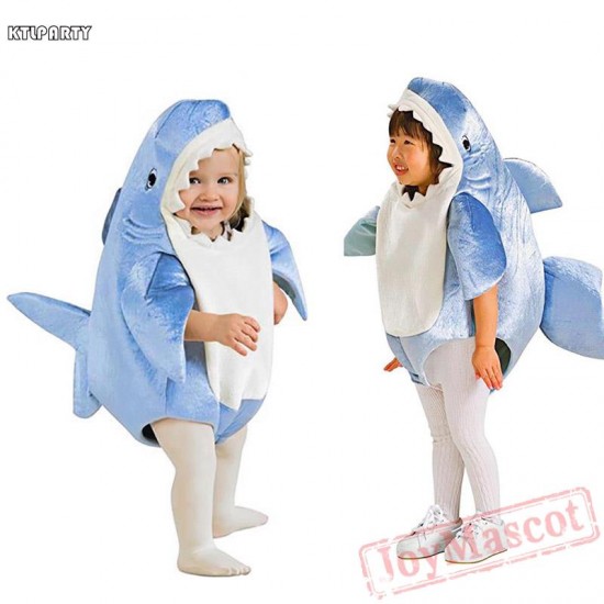 Children Attack Blue Shark Costume Animal Mascot Costume