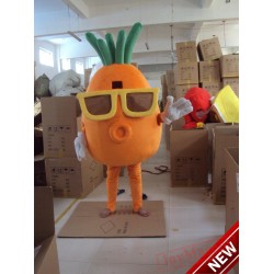 Wear Glasses Of Carrots Mascot Costume