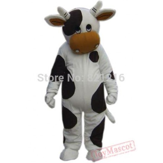 White & Black Milk Cow Mascot Costume