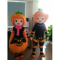 Halloween Pumpkin Boy Girl Mascot Costume