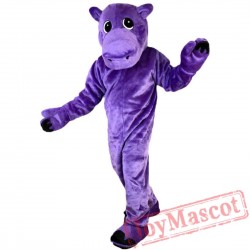 Purple Hippo Mascot Costume Adult
