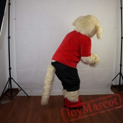 Sport Beige Dog Mascot Costume Adult