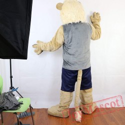 Sport Beige Lion Mascot Costume Adult