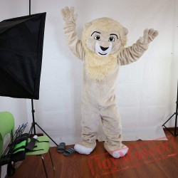 Beige Lion Mascot Costume Adult