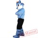 Blue Wolf Mascot Costume Adult