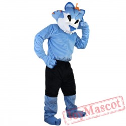 Blue Wolf Mascot Costume Adult