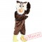 Brown Owl Mascot Costume Adult