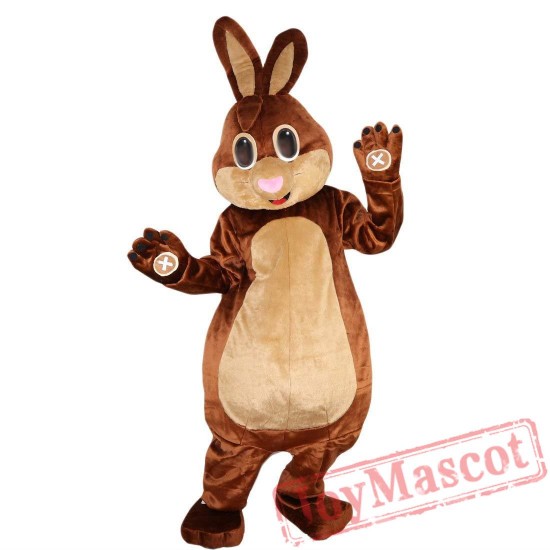 Brown Rabbit Bunny Mascot Costume Adult
