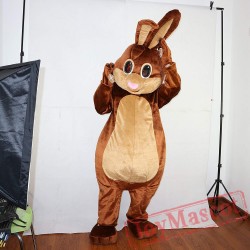 Brown Rabbit Bunny Mascot Costume Adult