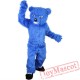 Blue Long Hairy Bear Mascot Costume Adult