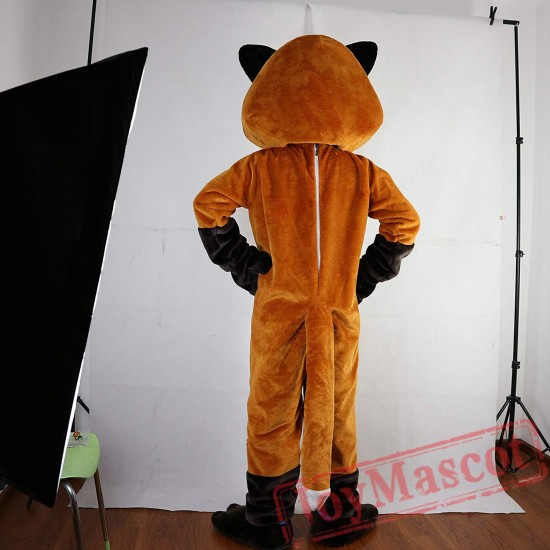 Brown Hairy Fox Mascot Costume Adult