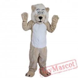 Beige Lion Beard Moustache Mascot Costume Adult