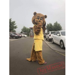 Sport Yellow Brown Beaver Mole Mascot Costume Adult