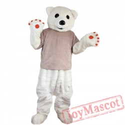 White Bear Mascot Costume Adult