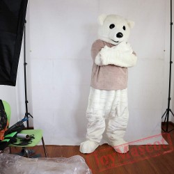White Bear Mascot Costume Adult
