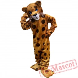 Yellow Brown Leopard Mascot Costume Adult