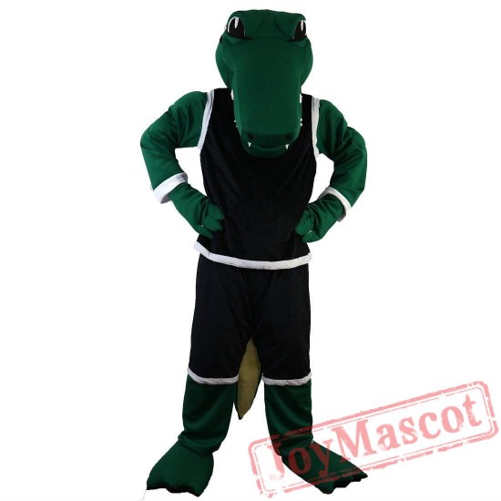 Sport Green Crocodile Mascot Costume Adult