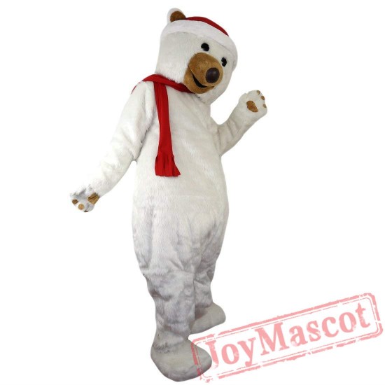 Christmas Polar Bear Mascot Costume Adult