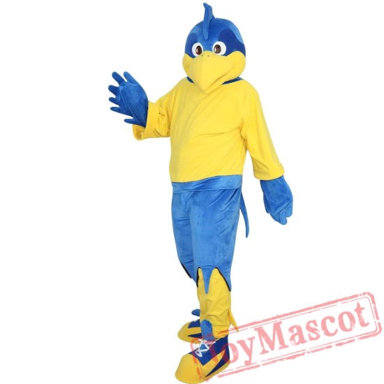 Blue Sports Eagle Mascot Costume Adult
