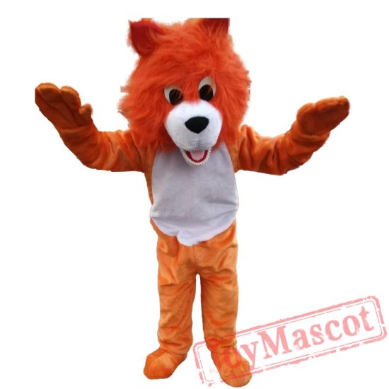 Orange Lion Mascot Costume Adult