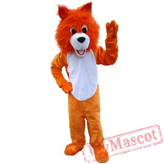 Orange Lion Mascot Costume Adult