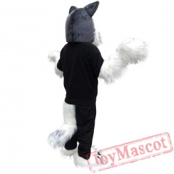 Police Gray Wolf Mascot Costume Adult
