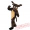 Dark Brown Elk Mascot Costume Adult