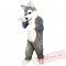 Long gray wolf Mascot Costume