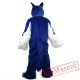 Long hair blue Wolf Mascot Costume