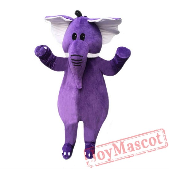 Purple Elephant Cartoon Mascot Costume