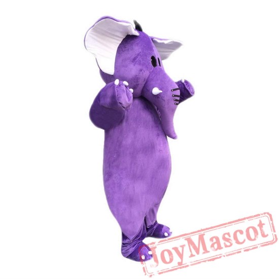 Purple Elephant Cartoon Mascot Costume