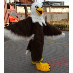 Brown Eagle Long Hair Mascot Costume