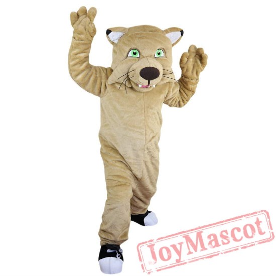 Beige tiger / wildcat Mascot Costume