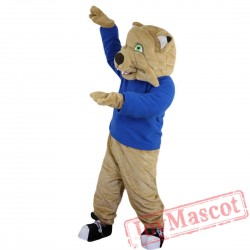 Sport Beige tiger / wildcat Mascot Costume