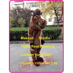 Brown Horse Mascot Costume Mustang Stallion 