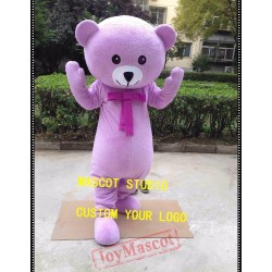 Purple Teddy Bear Mascot Costume