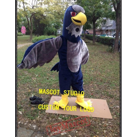 Grey Falcon Mascot Costume Hawk Eagle Mascot