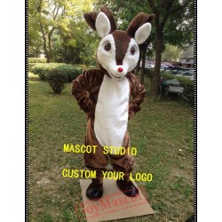 Deer Mascot Costume Red Nose