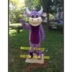 Purple Bull Cow Mascot Costume