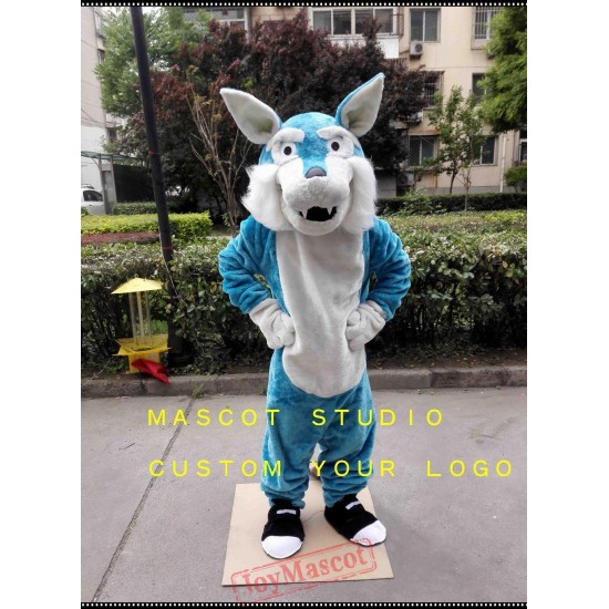 Blue Wolf Mascot Costume