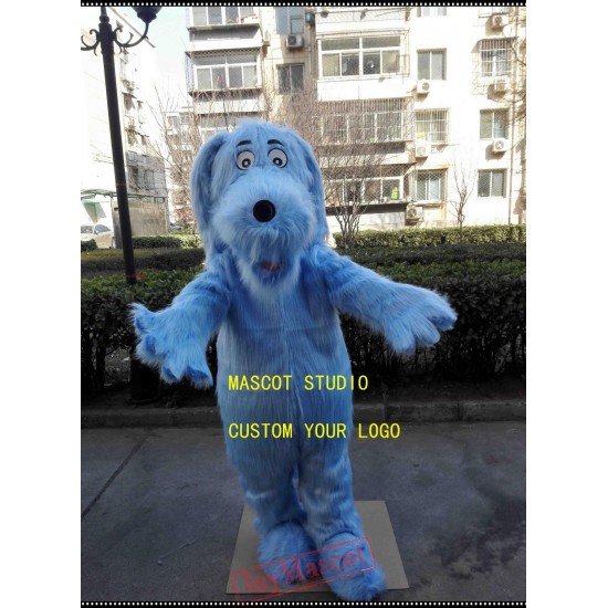 Blue Plush Dog Mascot Costume