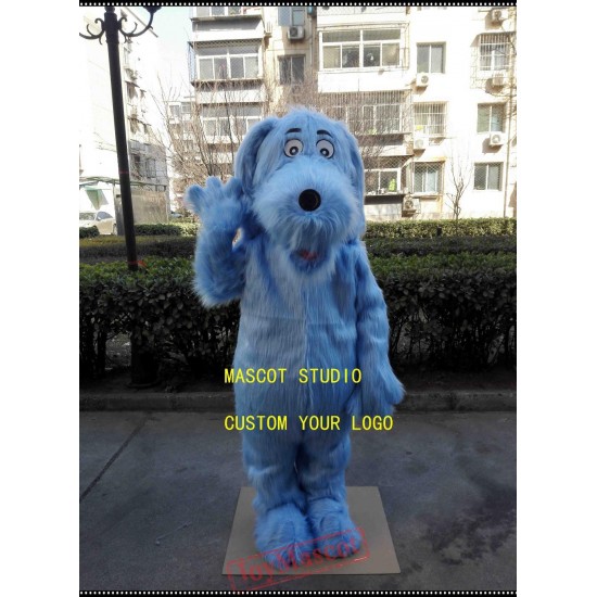 Blue Plush Dog Mascot Costume