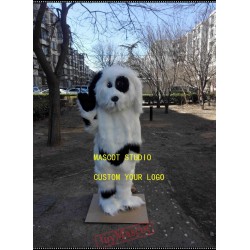 White Plush Dog Mascot Costume